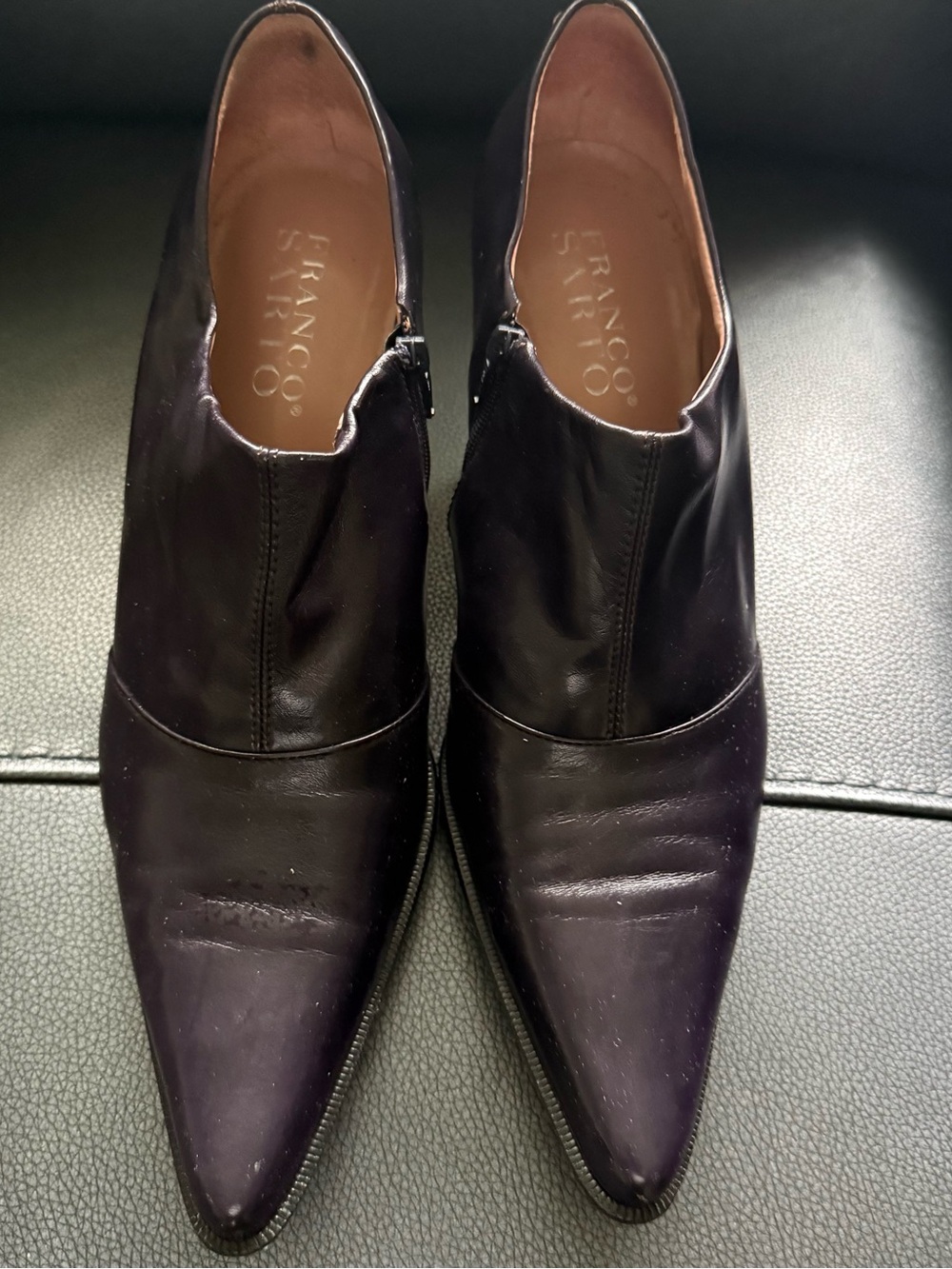 Franco Sarto Eggplant Pointed Toe Ankle Boots